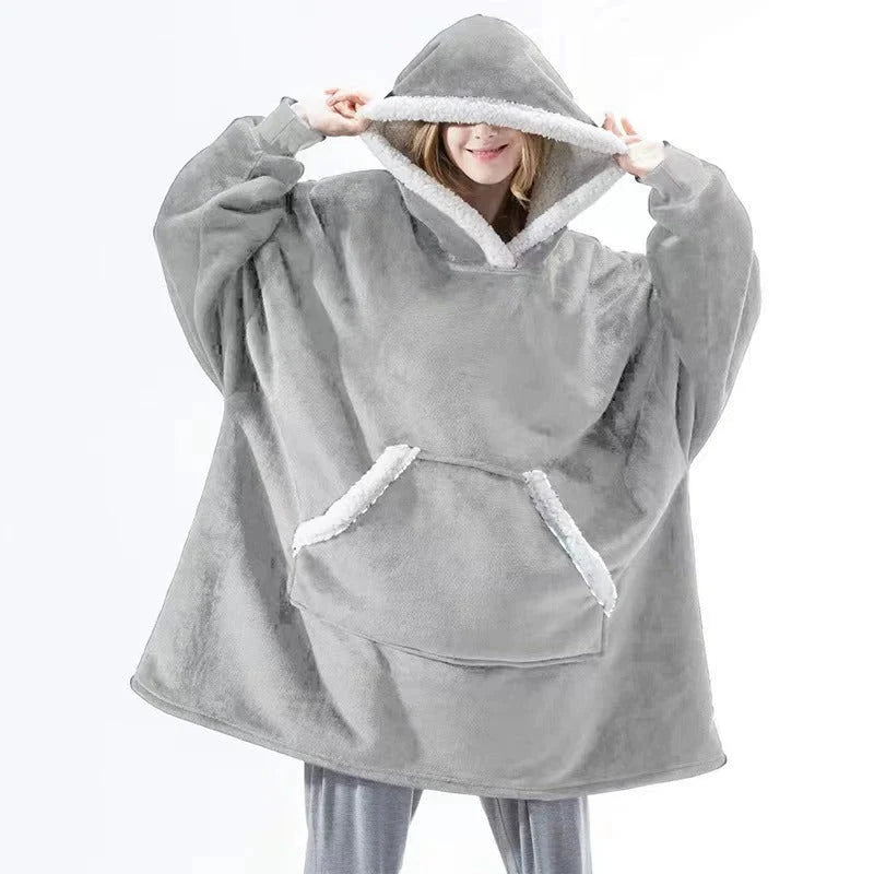 Hoodie Oversized Sherpa Fleece Deep Pockets