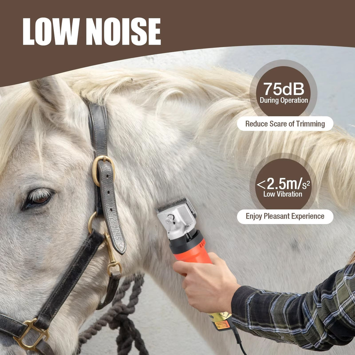 Horse Clippers Ultra-Quiet Low-Vibration & High-Torque