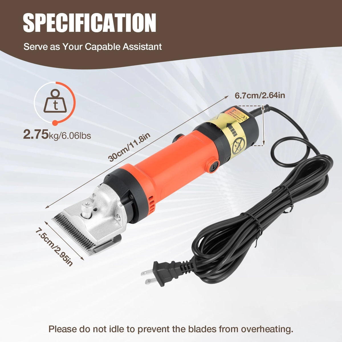 Horse Clippers Ultra-Quiet Low-Vibration & High-Torque