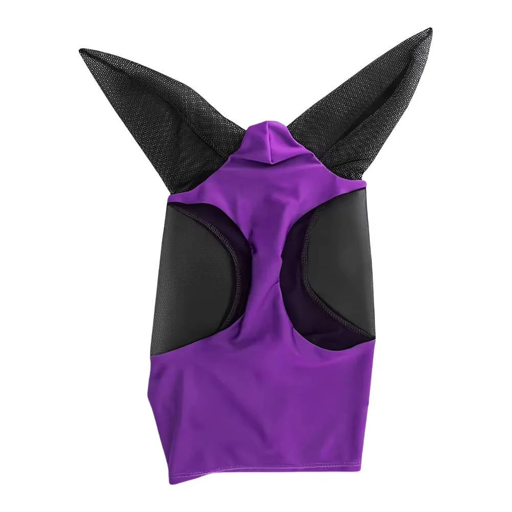 Horse Fly Mask Stretch Mesh Ear Coverage Universal Fit