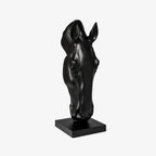 Horse Head Sculpture Matte Black Fiberglass 155 cm Tall