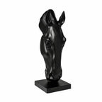 Horse Head Sculpture Matte Black Fiberglass 155 cm Tall