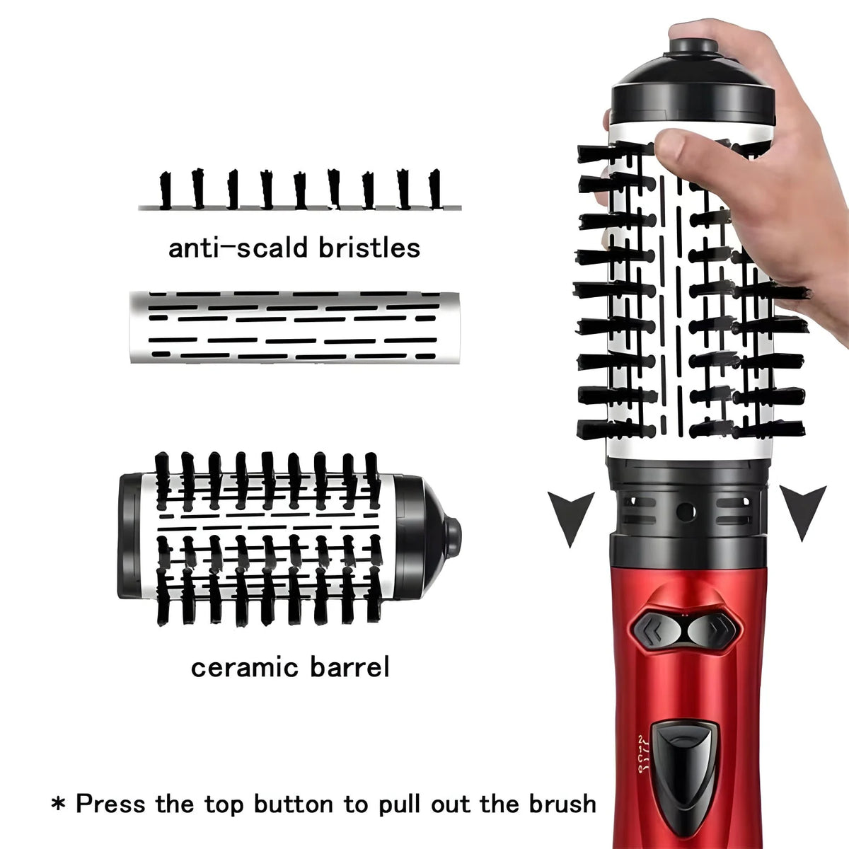 Hot Air Brush Ceramic & Ion 360° Rotation