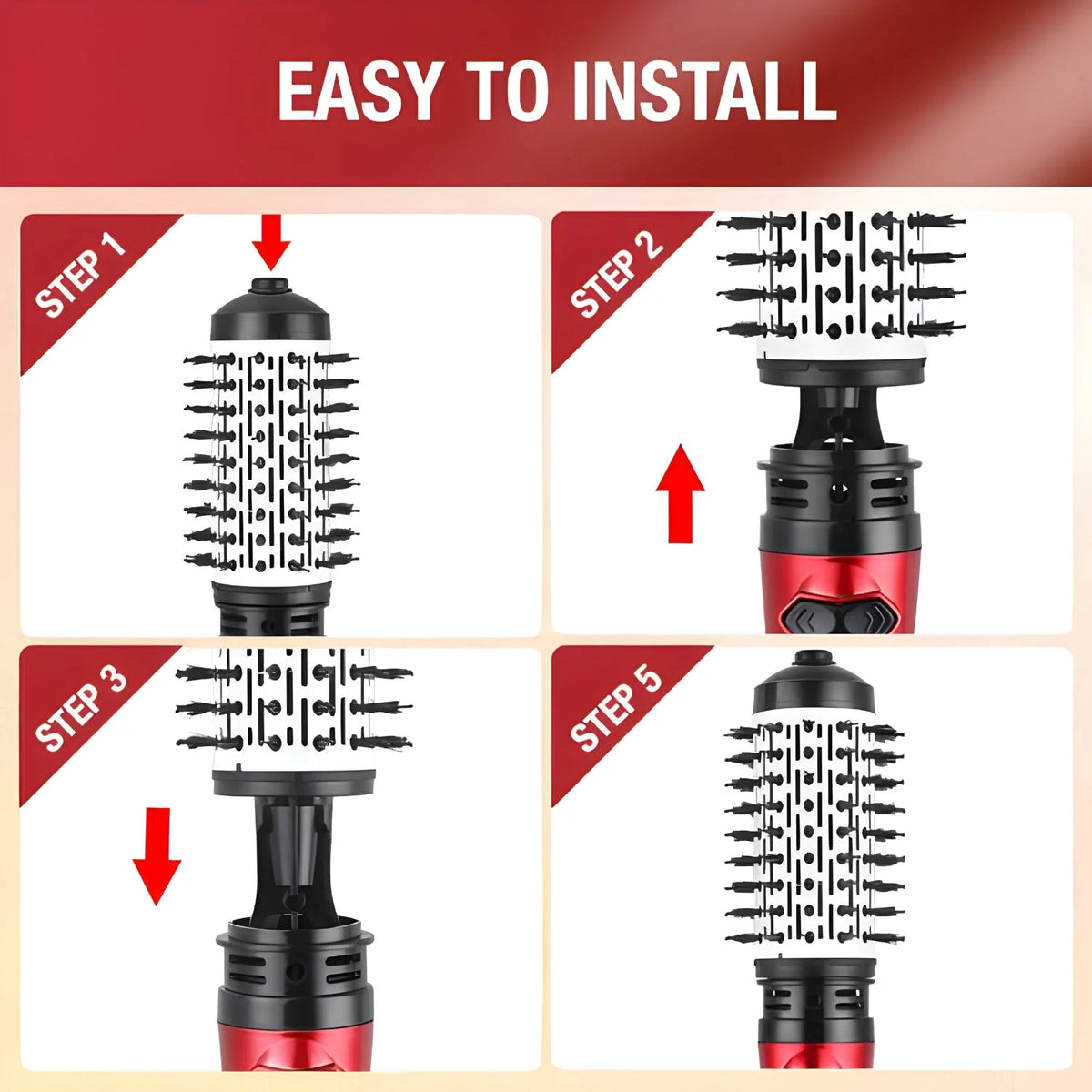 Hot Air Brush Ceramic & Ion 360° Rotation