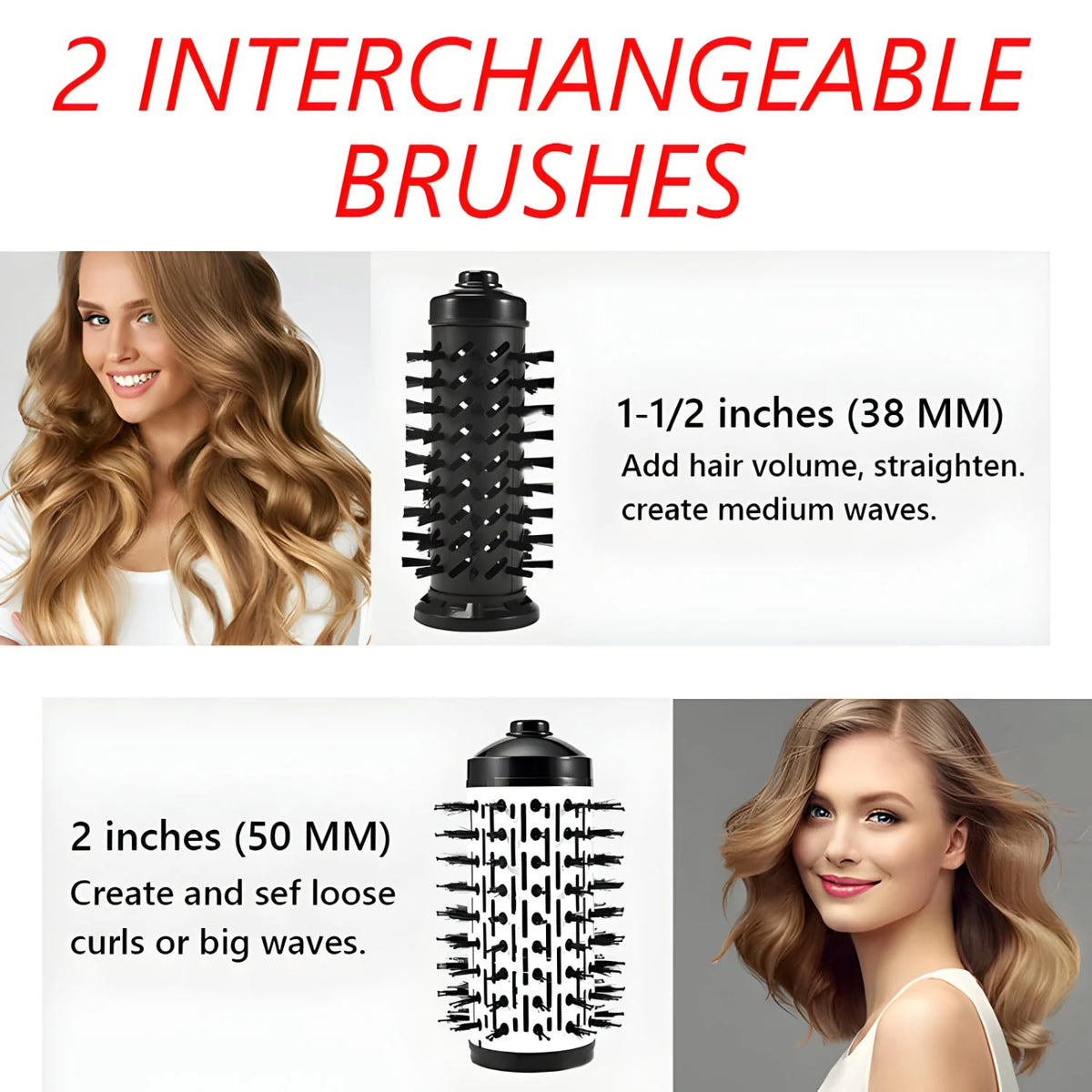 Hot Air Brush Ceramic & Ion 360° Rotation