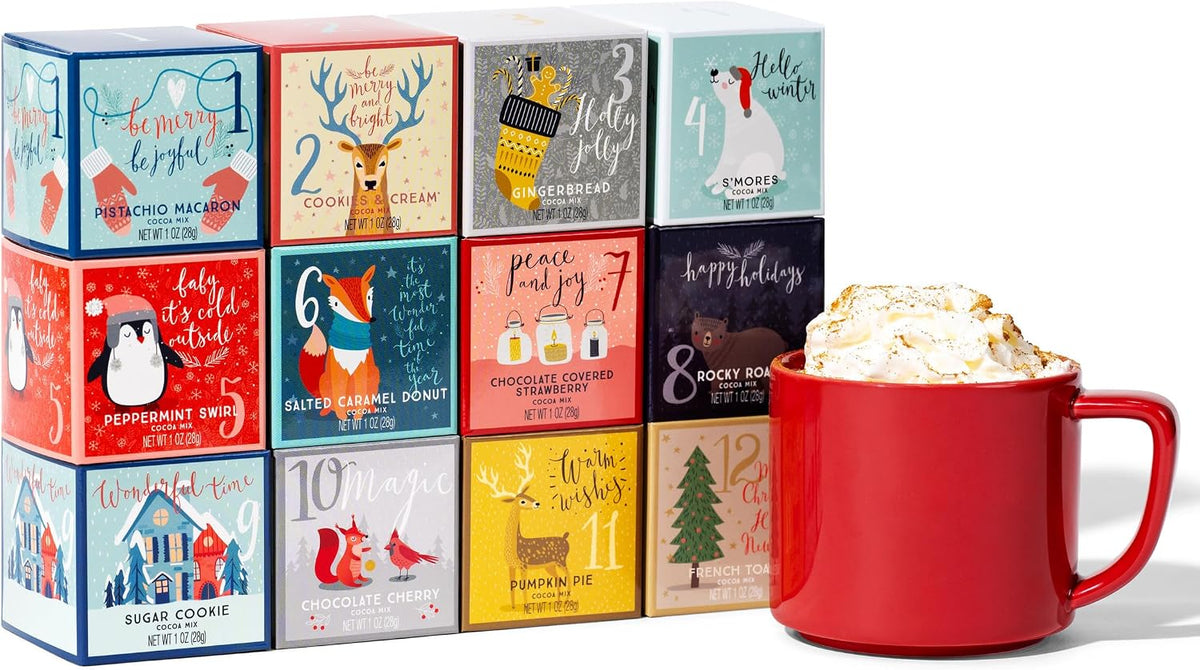 Hot Chocolate Gift Set 12 Gourmet Single-Serve Packets