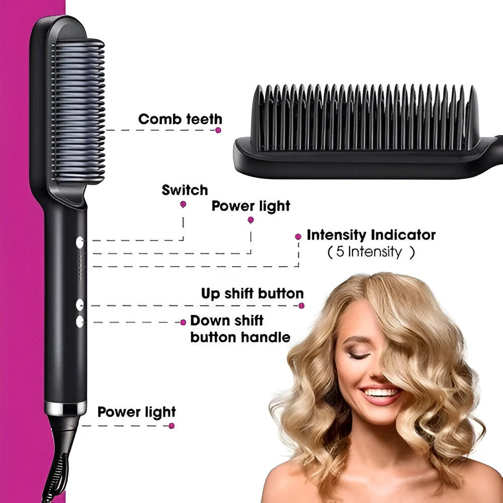 Hot Comb Heated One-Pass Smoothing 30-Min Auto-Off