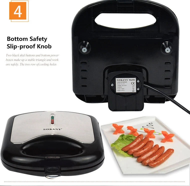 Hot Dog Machine Non-Stick Compact Energy Efficient 750W