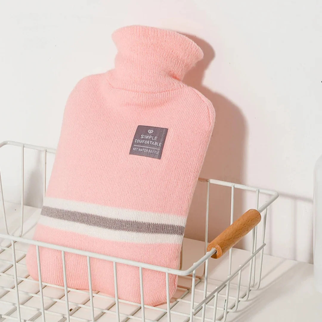 Hot Water Bottle 2 L Removable Knitted Cover