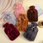 Hot Water Bottle 2L Removable Plush Cover & Leakproof Screw Cap