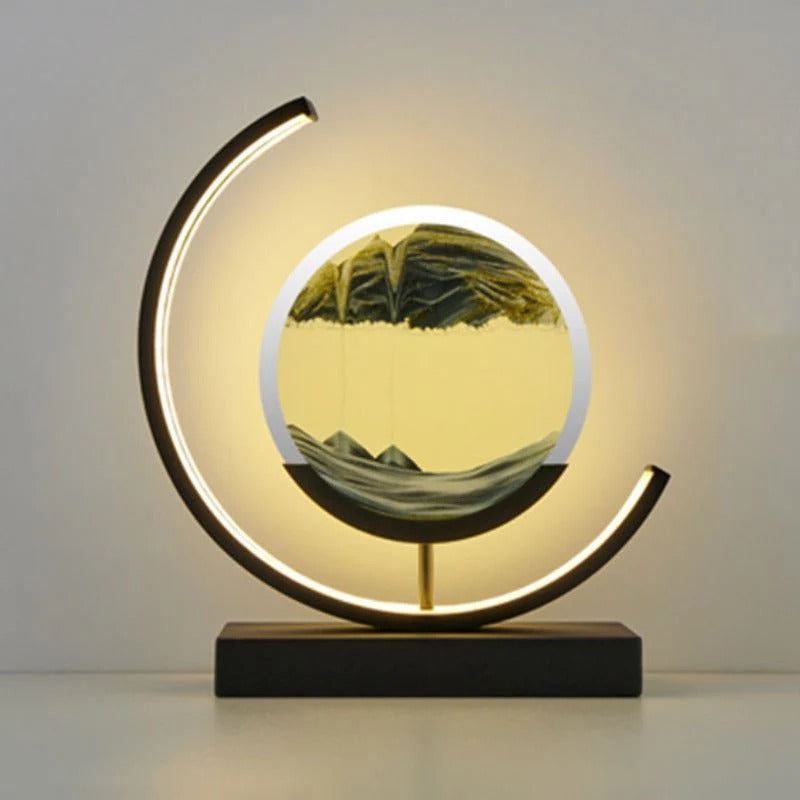 Hourglass Table Lamp Dynamic Sand Art Acrylic Shade