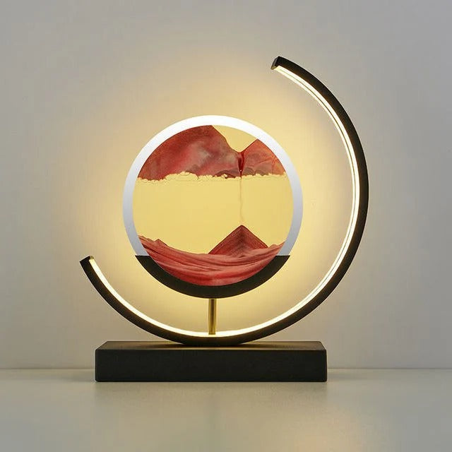 Hourglass Table Lamp Dynamic Sand Art Acrylic Shade