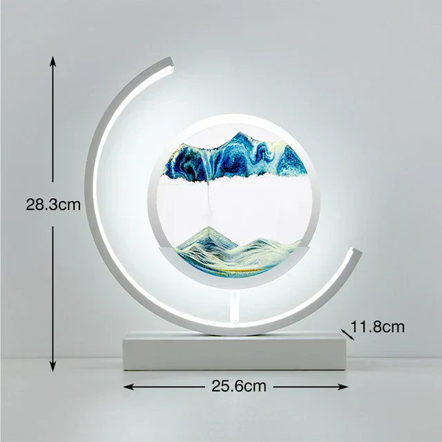 Hourglass Table Lamp Dynamic Sand Art Acrylic Shade