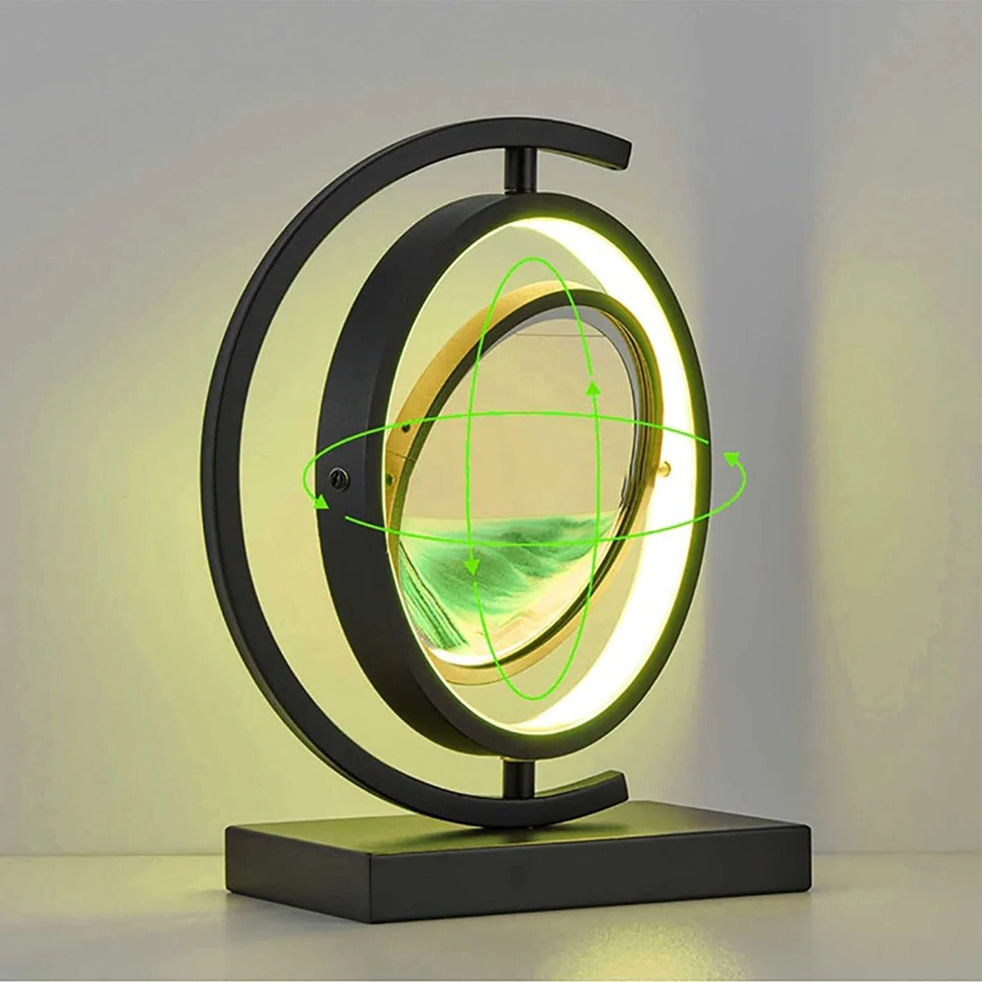 Hourglass Table Lamp Dynamic Sand Art Acrylic Shade