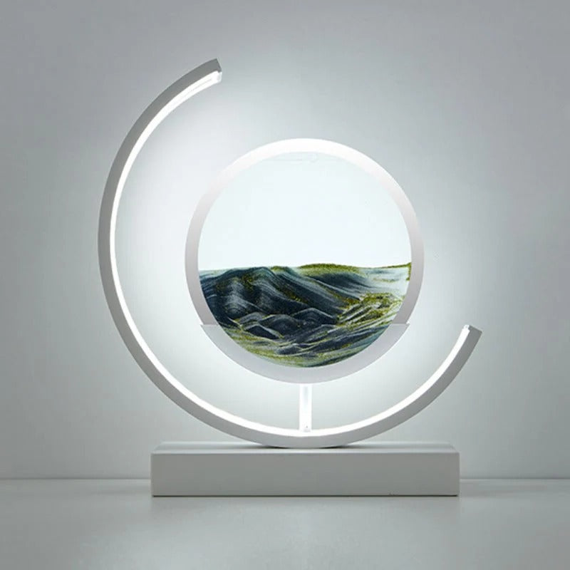 Hourglass Table Lamp Dynamic Sand Art Acrylic Shade