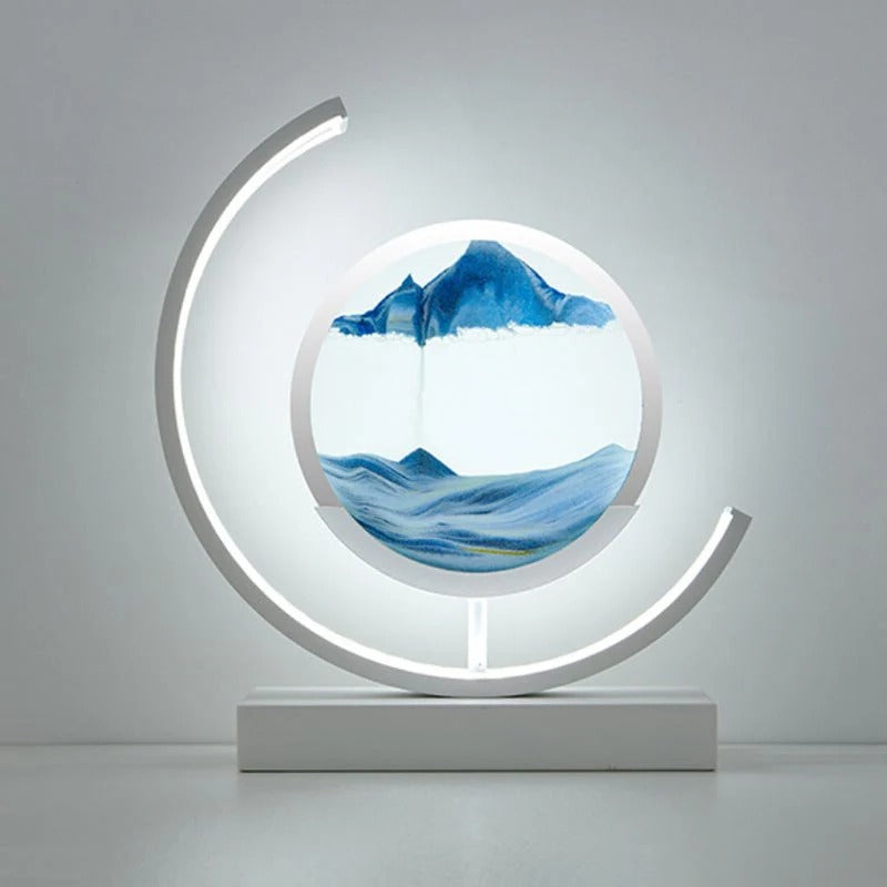 Hourglass Table Lamp Dynamic Sand Art Acrylic Shade