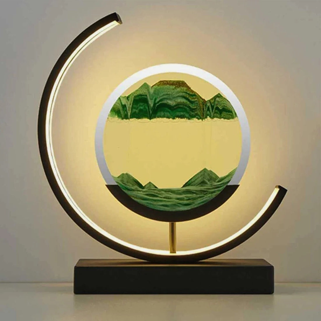 Hourglass Table Lamp Dynamic Sand Art Acrylic Shade