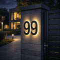 House Number Sign Backlit LED Stainless Steel & Acrylic