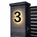 House Number Sign Backlit LED Stainless Steel & Acrylic