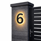 House Number Sign Backlit LED Stainless Steel & Acrylic