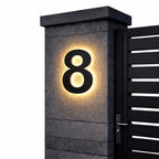 House Number Sign Backlit LED Stainless Steel & Acrylic