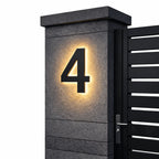 House Number Sign Backlit LED Stainless Steel & Acrylic