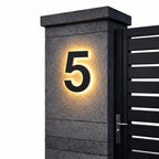 House Number Sign Backlit LED Stainless Steel & Acrylic