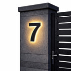 House Number Sign Backlit LED Stainless Steel & Acrylic