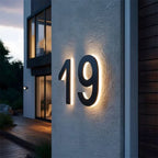 House Number Sign Backlit LED Stainless Steel & Acrylic