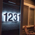 House Number Sign Backlit LED Stainless Steel & Acrylic
