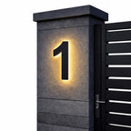 House Number Sign Backlit LED Stainless Steel & Acrylic