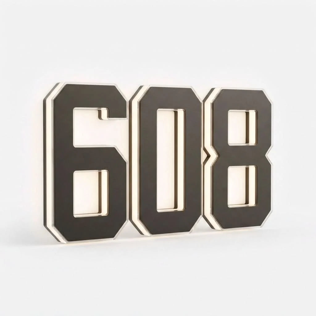 House Number Sign Solar LED Automatic Dusk To Dawn