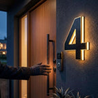 House Number Sign Solar LED Automatic Dusk To Dawn