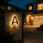 House Number Sign Solar-Powered Automatic LED Weather-Resistant