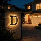 House Number Sign Solar-Powered Automatic LED Weather-Resistant