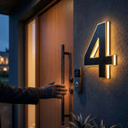 House Number Sign Solar-Powered Automatic LED Weather-Resistant