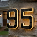 House Number Sign Solar-Powered Automatic LED Weather-Resistant