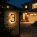 House Number Sign Solar-Powered Automatic LED Weather-Resistant