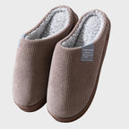 House Slippers Plush Fleece Lining & Non-Slip Rubber Sole
