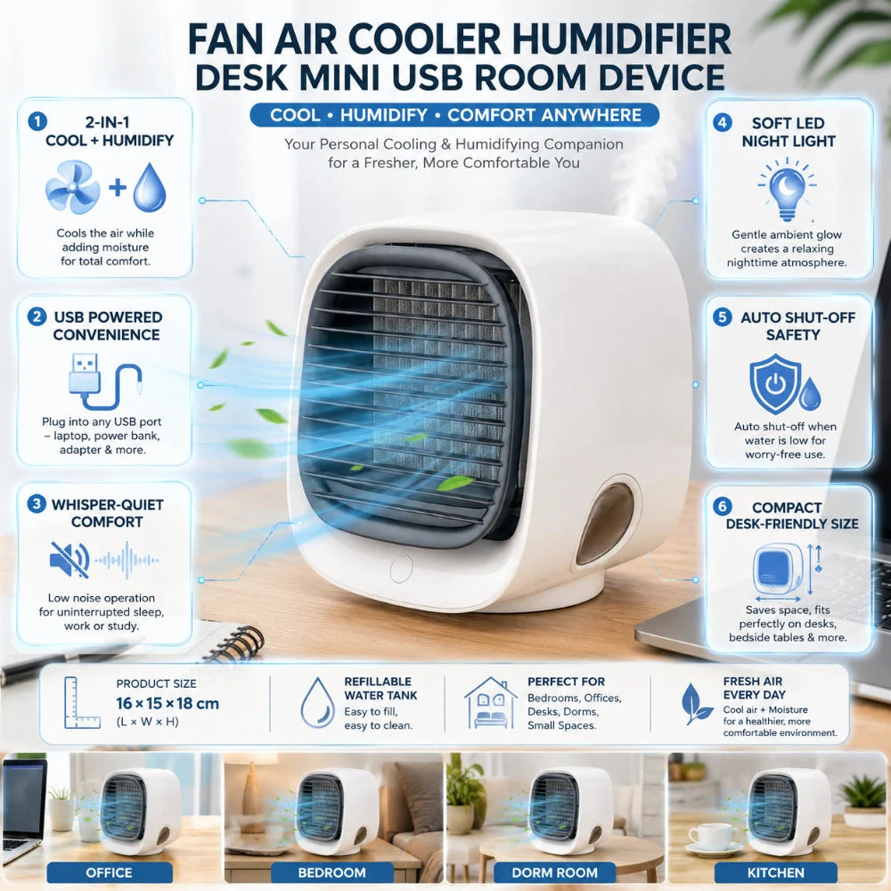 Humidifier 2-in-1 Air Cooler USB Powered