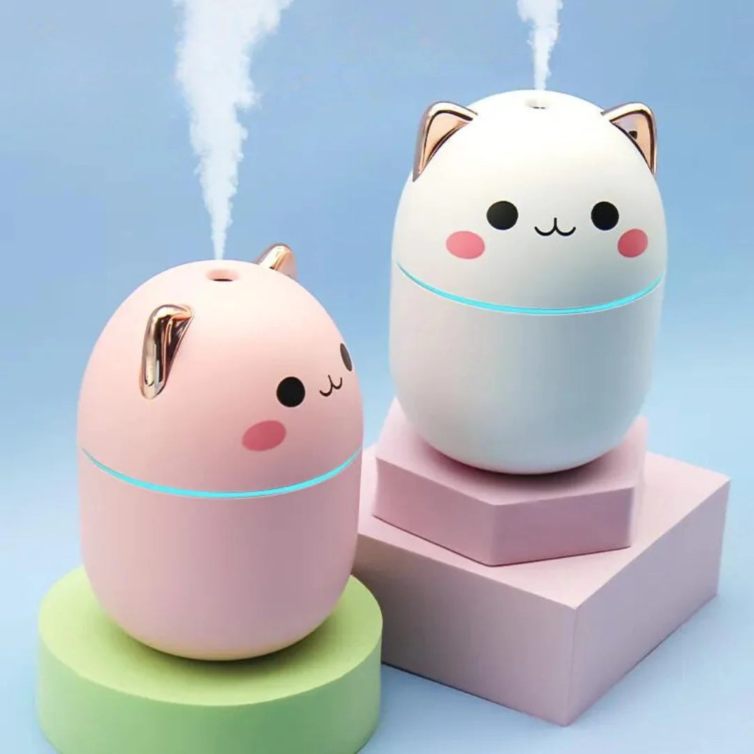 Humidifier Cat-Shaped Quiet USB LED Night Light