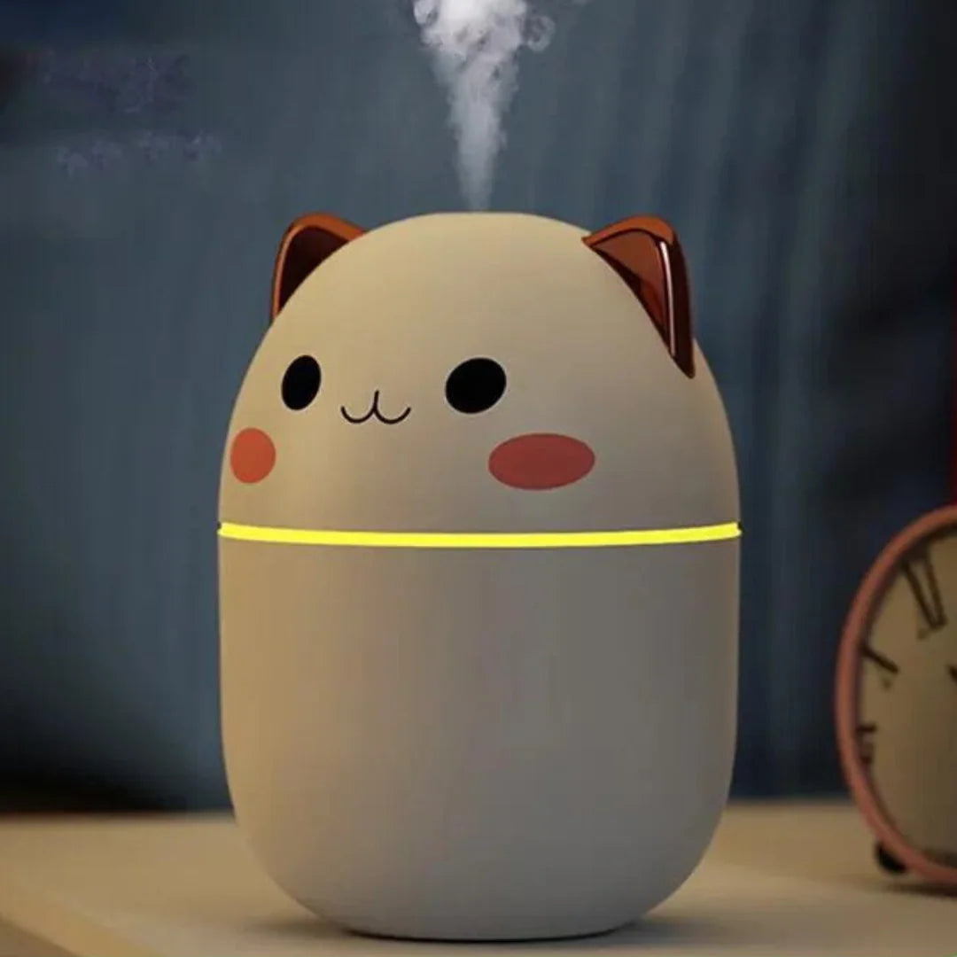 Humidifier Cat-Shaped Quiet USB LED Night Light