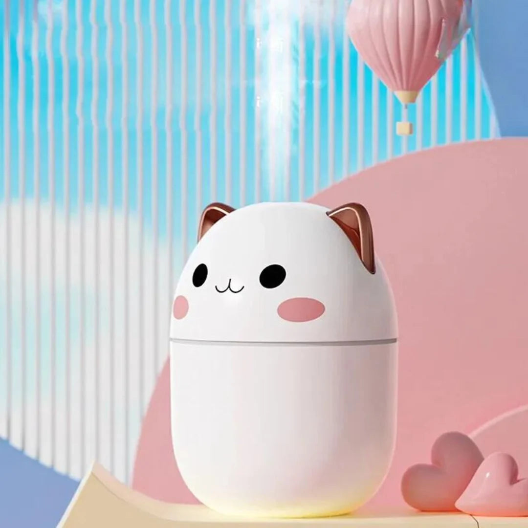 Humidifier Cat-Shaped Quiet USB LED Night Light