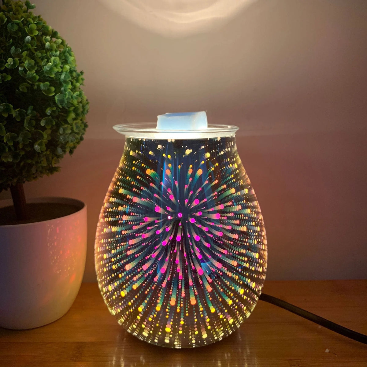 Humidifier Glass Aromatherapy & 3D Firework Light