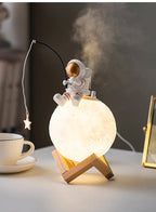 Humidifier & Night Light Astronaut Resin Wood USB