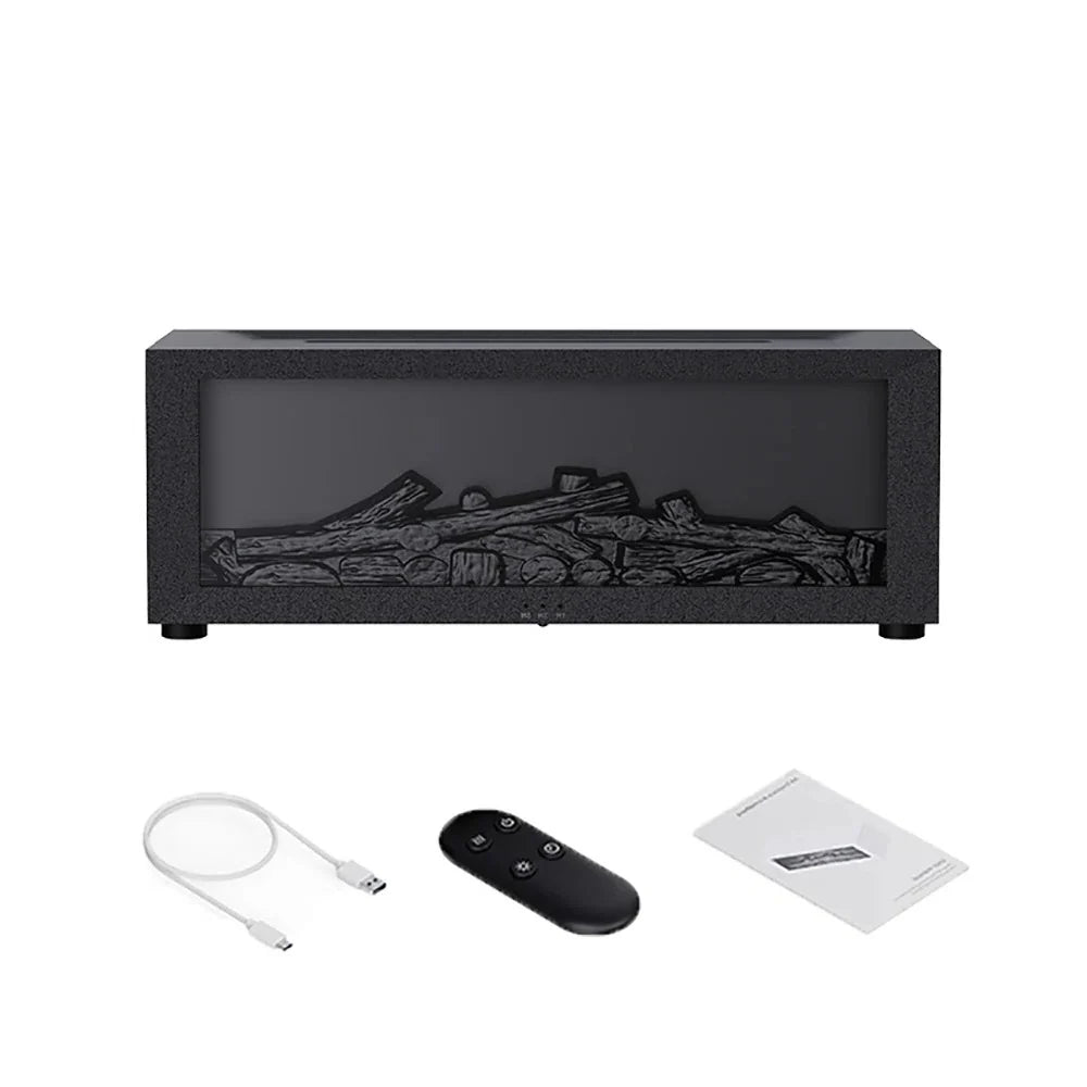 Humidifier Simulated Flame LED Adjustable Mist
