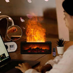 Humidifier Simulated Flame LED Adjustable Mist