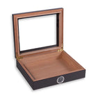 Humidor Box Holds 20 Cigars Transparent Lid & Hygrometer