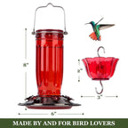 Hummingbird Feeder Glass Bottle 16 Oz Ant Moat
