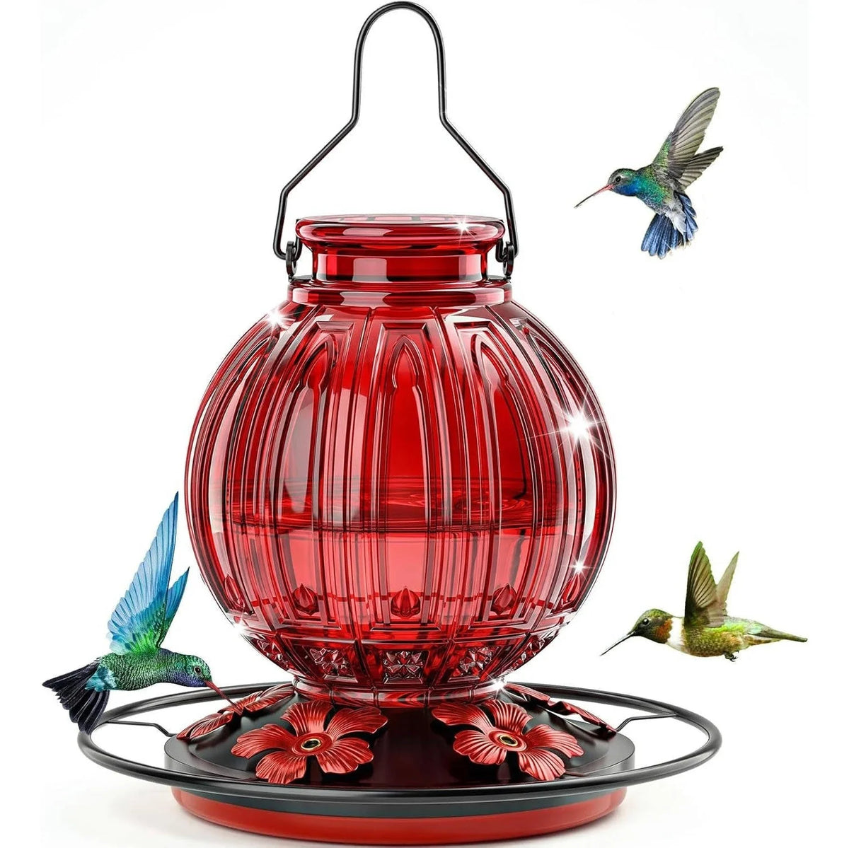 Hummingbird Feeder Glass Retro Leakproof Bee Guards